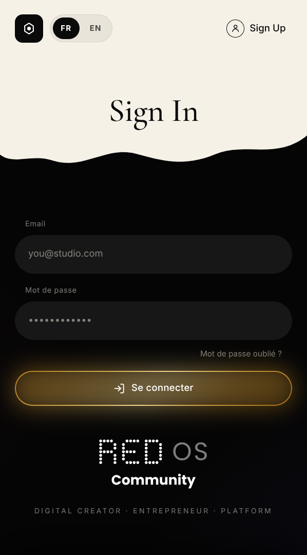 RED OS Creator Community sign-in